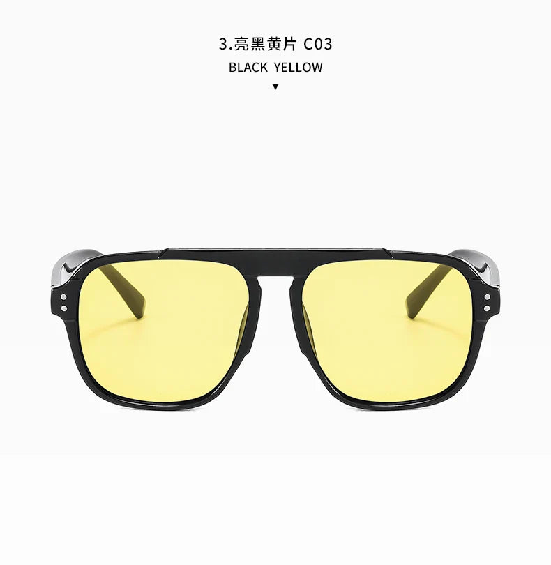 RiotVision Red Rivet Shades – Oversized Square Sunglasses for Rockstars and Outlaws