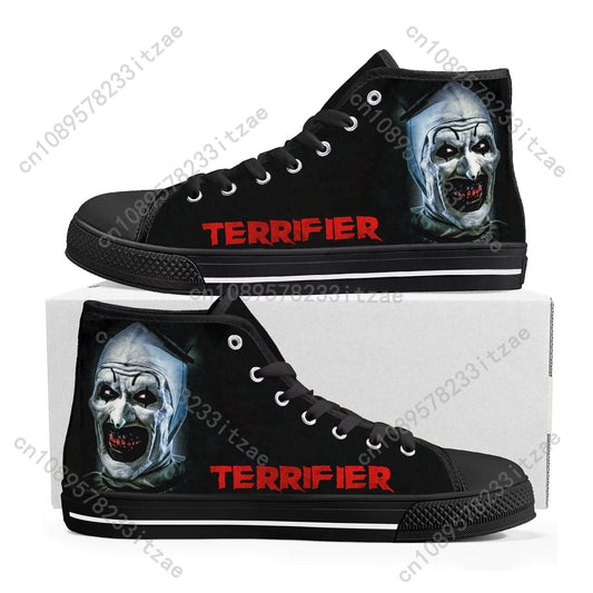 Terrifier Clown High Top Halloween Sneakers – Custom Canvas Horror Shoes for Men Women Teens