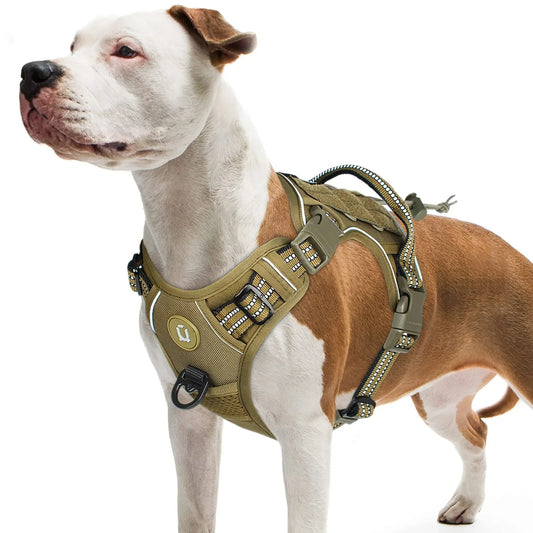"K9 COMMANDER" Tactical No-Pull Dog Harness – Adjustable MOLLE Military Vest for Large Dogs | Reflective & Breathable All-Season Gear