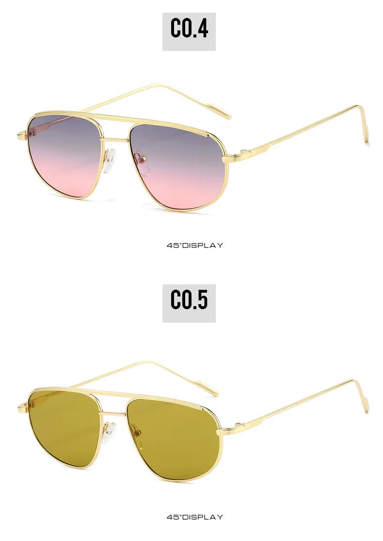 ThrasherVision Metal Punk Half-Frame Pilot Shades – UV400 Gradient Eyewear for Rebels & Rockstars