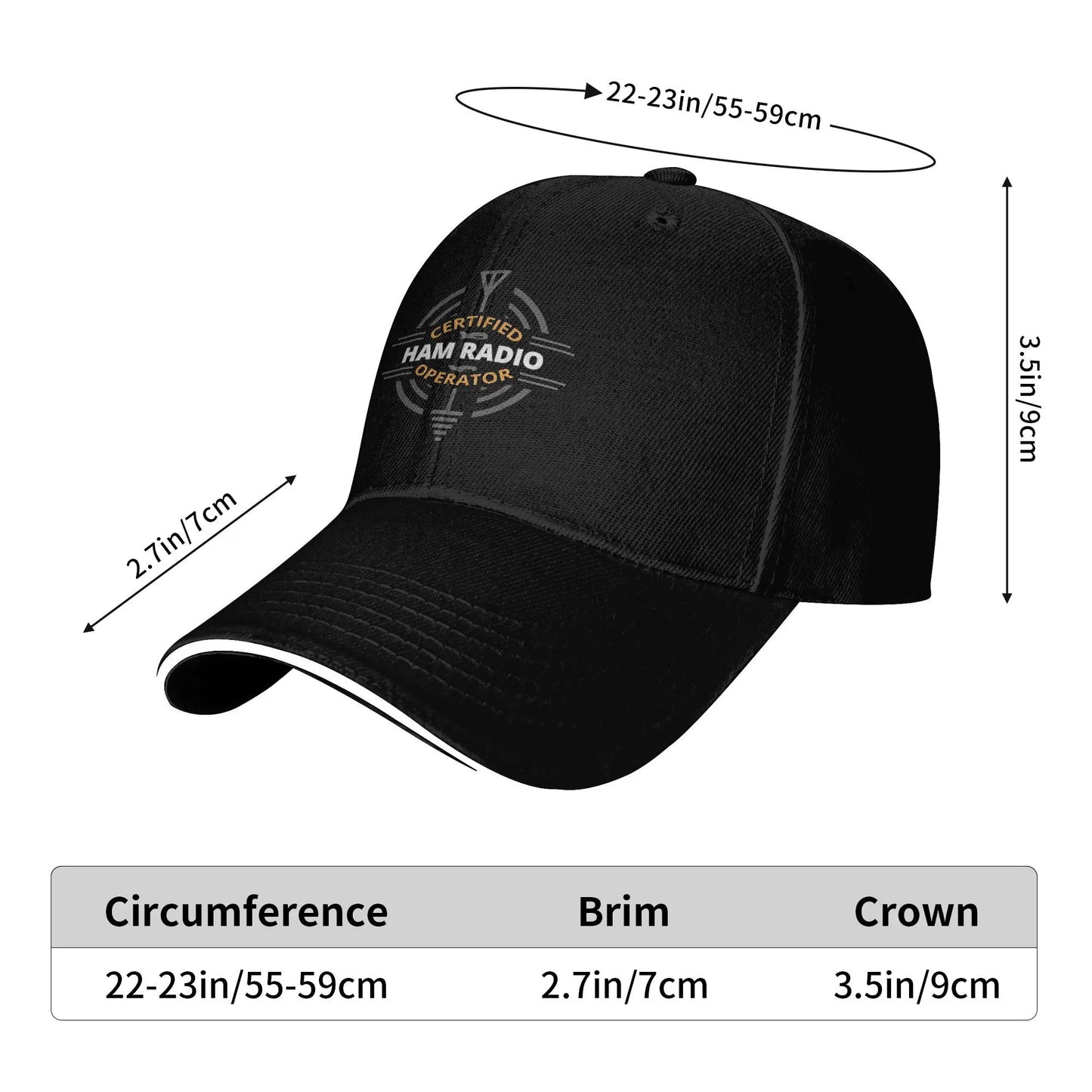 Ham Radio Operator Trucker Baseball Cap Adjustable Sun Protection Hiking Fishing Unisex Hat
