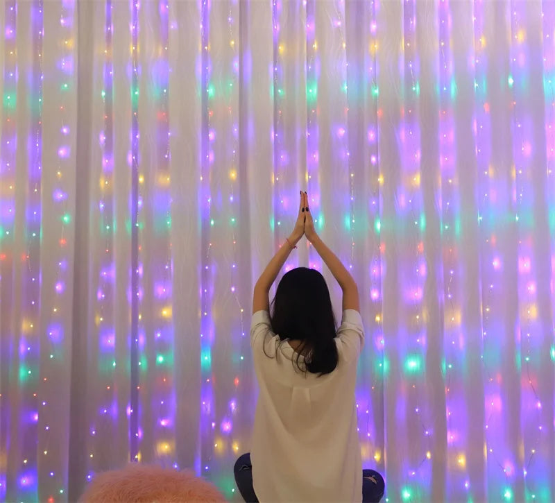 THOOBO! SparkLoom LED Curtain Fairy Lights — 8-Mode USB Remote Festoon String for Christmas, New Year & Home Décor ✨
