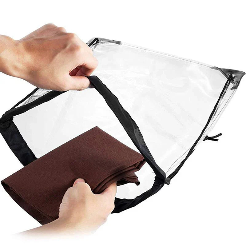 Crystal Coast Carry — Transparent Drawstring Beach & Gym Backpack (PVC, Lightweight, Happy-Vibes Capacity)