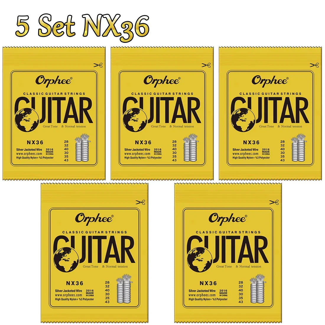 “NX SILVERBLOOD STRING PACK” – 10/50 Set Orphee NX-Series Silver-Plated Nylon Strings | For Classical Guitarists Who Shred in Silence