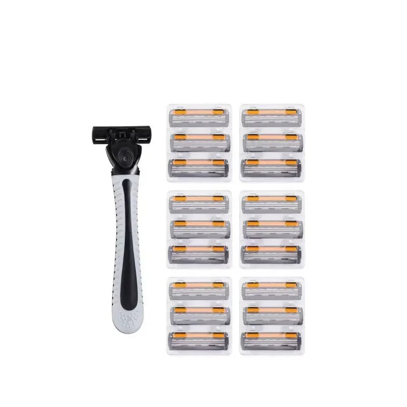 18-Head SmoothShave+ Razor Set – Reusable Triple-Blade Precision Razor for Women & Men | Face, Body, Underarm, Legs | Anti-Slip Grip & Imported Blade Power
