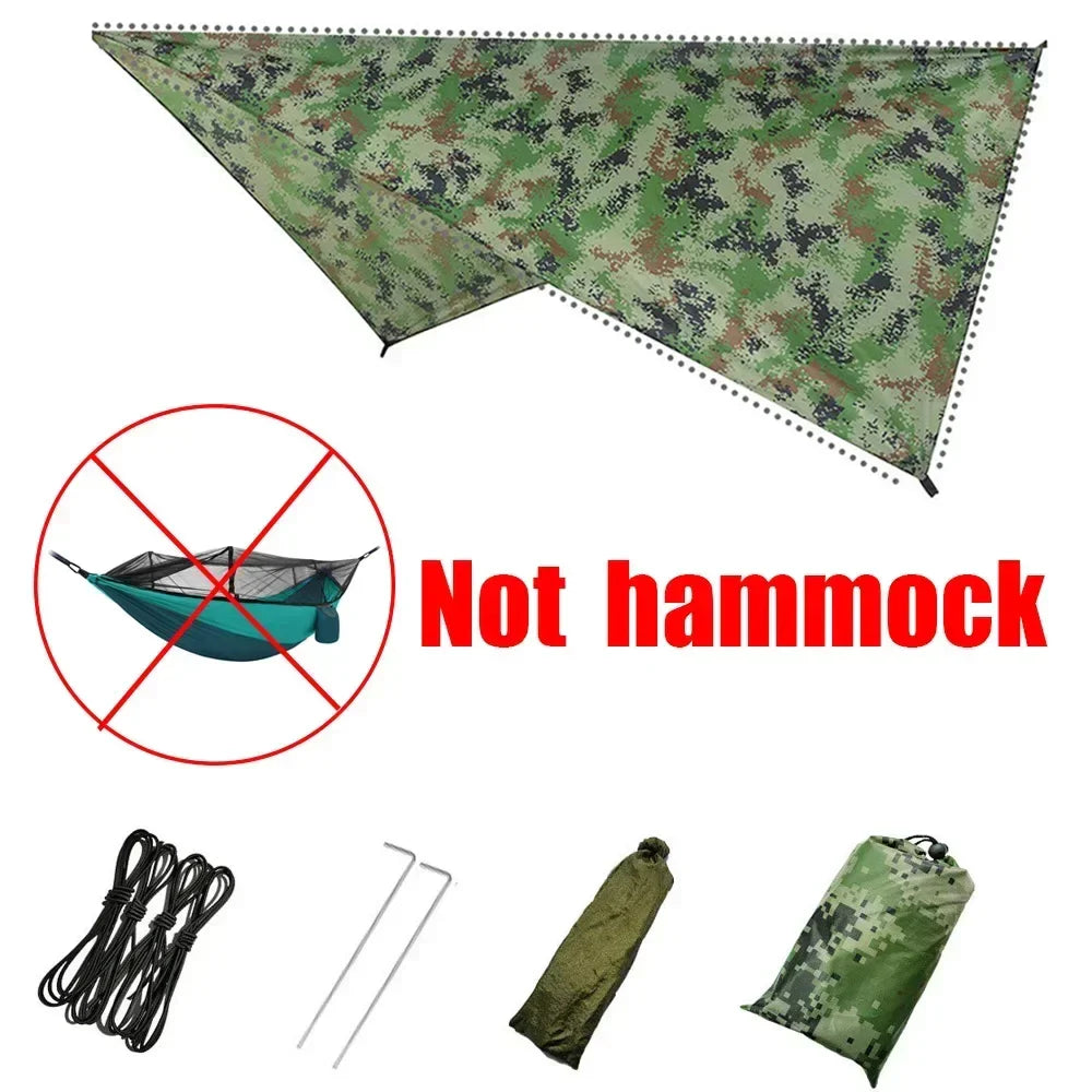 AdventureNest 2-Person Camping Hammock Set – 260x140cm Parachute Hammock with Mosquito Net & Rain Fly Tarp – Ultralight Outdoor Hammock for Travel, Hiking, Backpacking