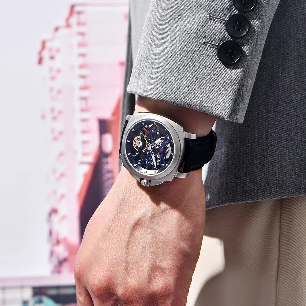 PAGANI DESIGN PD-YS017 “Midnight Machine” | 40MM Sapphire Automatic Men’s Watch | 100M Diver Grade Waterproof Skeleton Lume Timepiece