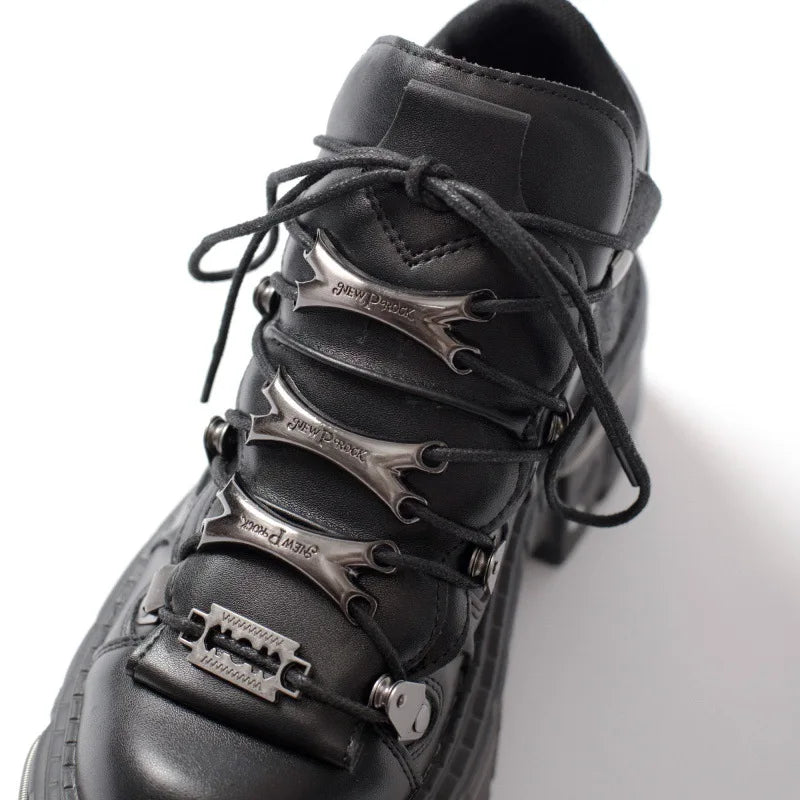 Women’s Platform Heavy Metal Punk Daddy Shoes – Super High Heel Lace-Up Boots for Maximum Height