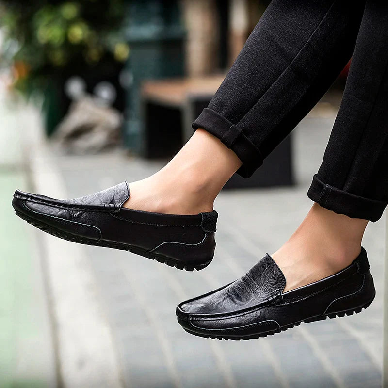 "Drive Boss Loafers" – Men’s Luxury Genuine Leather Anti-Skid Slip-On Dress & Driving Shoes