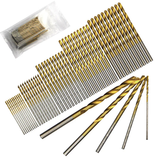 Riff Cut 50pc Titanium Micro Drill Bit Set – 1-3mm High-Speed Steel for DIY Wood & Soft Metal Precision Jobs