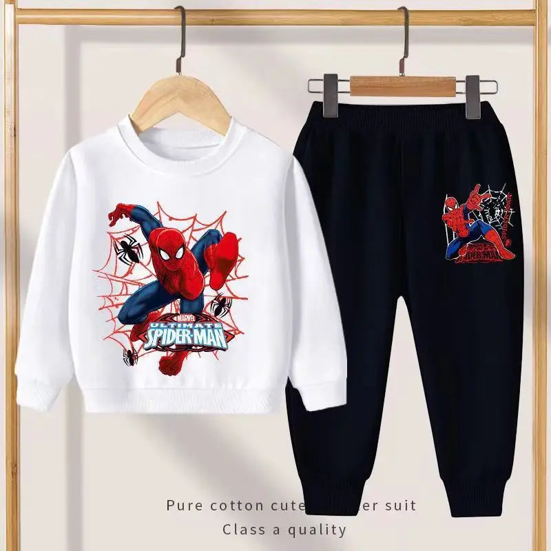 Disney Spider-Man Kids Tracksuit – 2PCS Set (Hoodie + Pants) | Boys & Girls Autumn Sportswear Outfit | Casual Cotton Pullover for 4–6Y