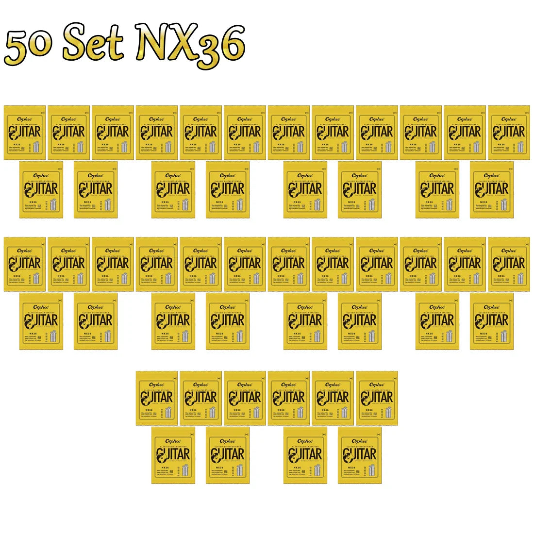 “NX SILVERBLOOD STRING PACK” – 10/50 Set Orphee NX-Series Silver-Plated Nylon Strings | For Classical Guitarists Who Shred in Silence