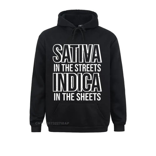 Sativa vs Indica Hoodie – 420 Heavy Hit Graphic Streetwear for Blunt Legends, Smoke Shows & Couch-Locked Icons