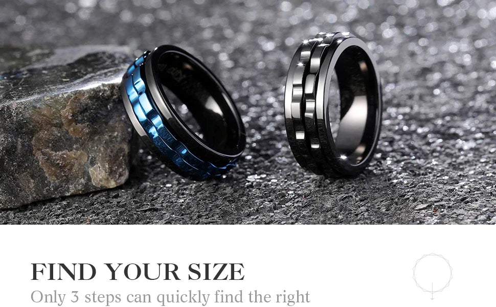 GearFury Chain-Spin Ring — Titanium Steel Grind, Zero-Noise Focus, 8mm Biker Cool (BT*8019)