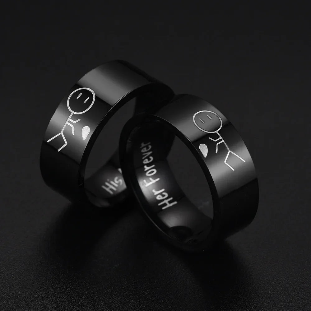 His Always, Her Forever – Stainless Steel Couples Rings for Eternal Love & Unbreakable Bonds