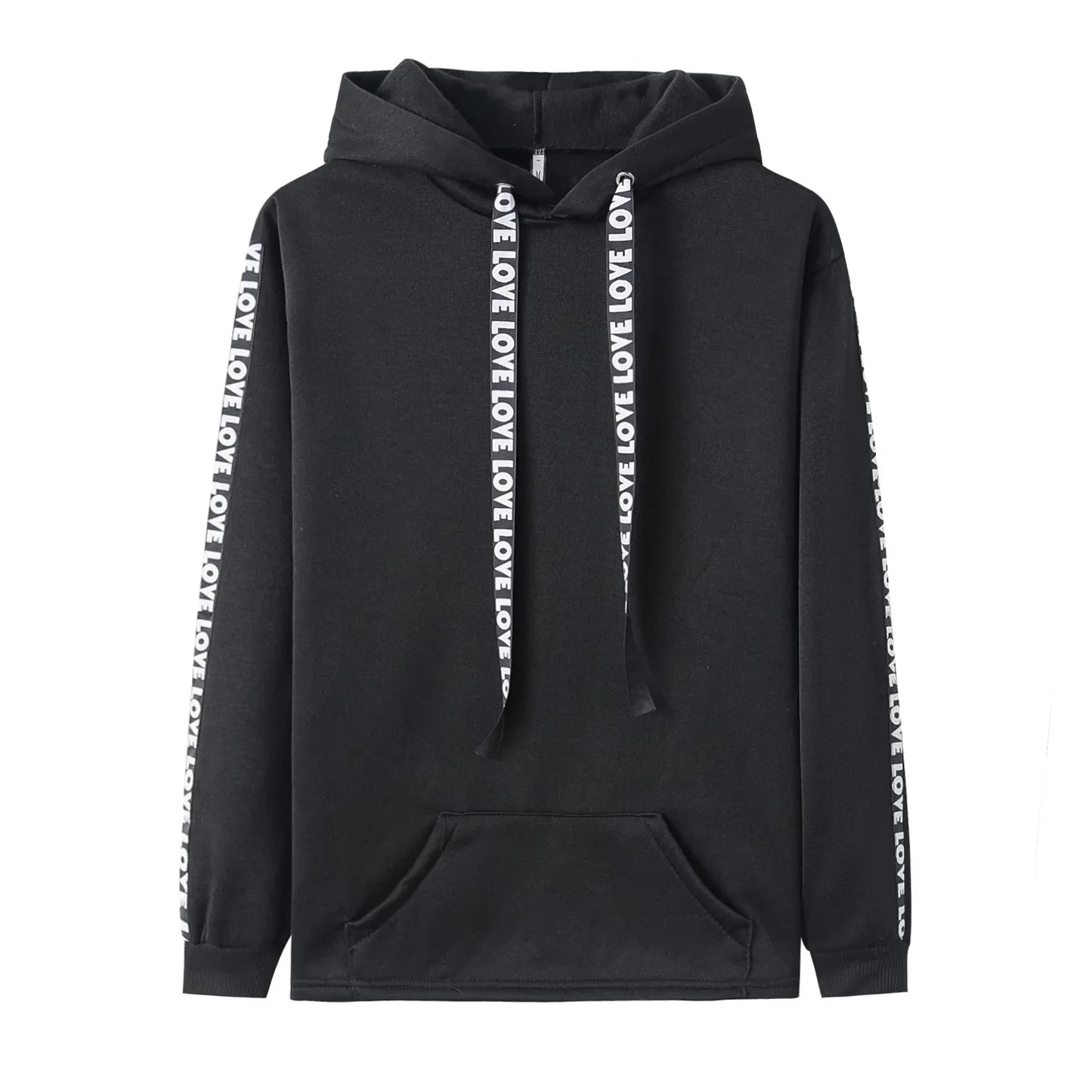 Ribbon Riot Street Hoodie — Letter-Laced Thunder (Ultra-Light Slim Pullover)