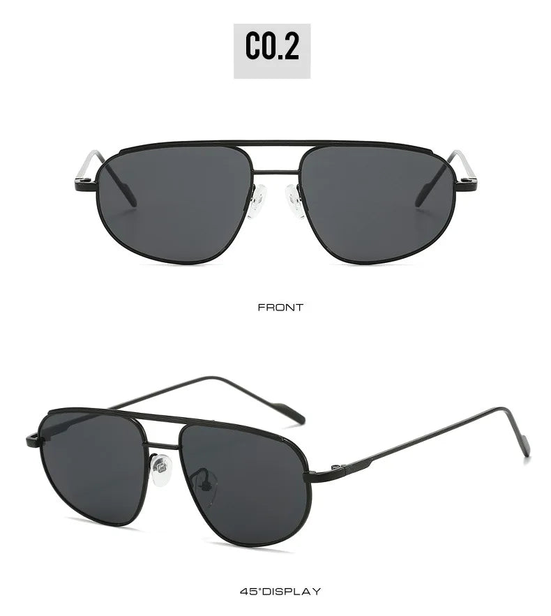 ThrasherVision Metal Punk Half-Frame Pilot Shades – UV400 Gradient Eyewear for Rebels & Rockstars