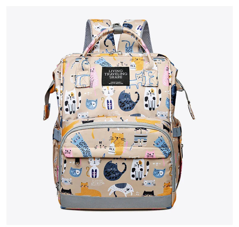 JoyTrail Mommy Backpack — Lightweight Printed Nylon Maternity & Baby Travel Bag with Large Capacity