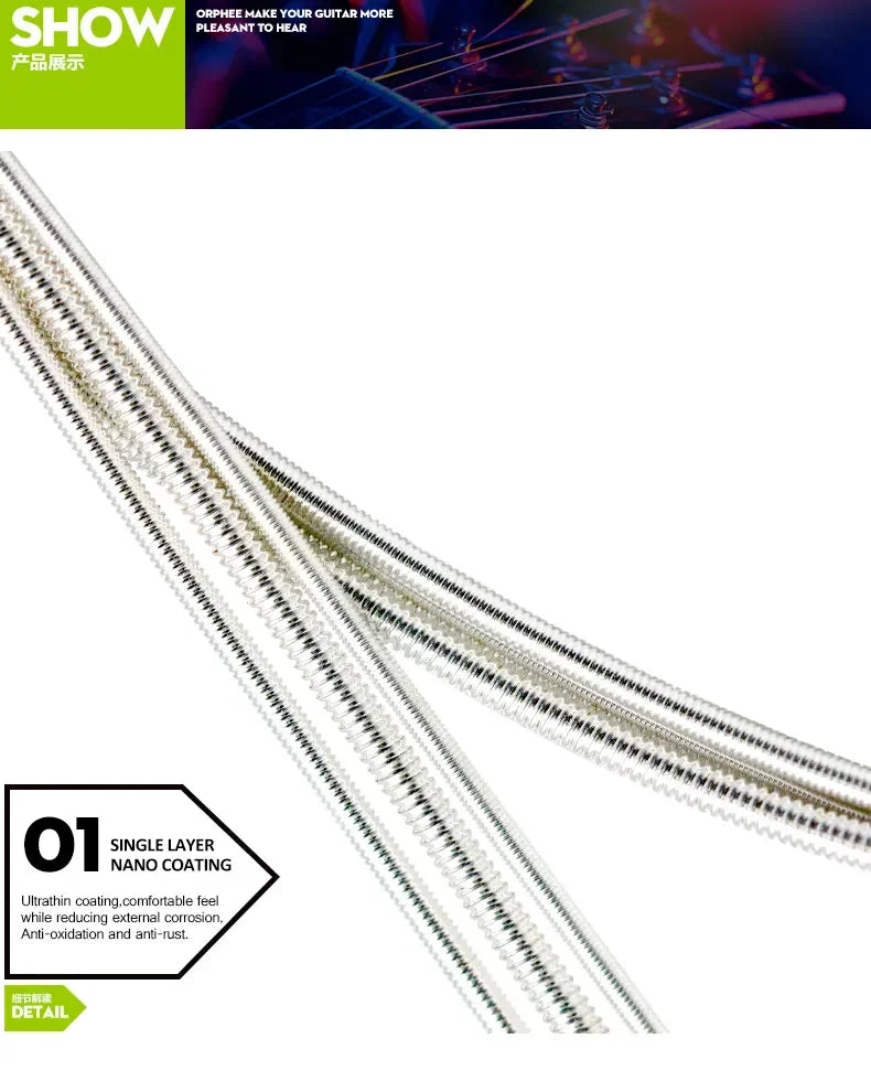 “NX SILVERBLOOD STRING PACK” – 10/50 Set Orphee NX-Series Silver-Plated Nylon Strings | For Classical Guitarists Who Shred in Silence