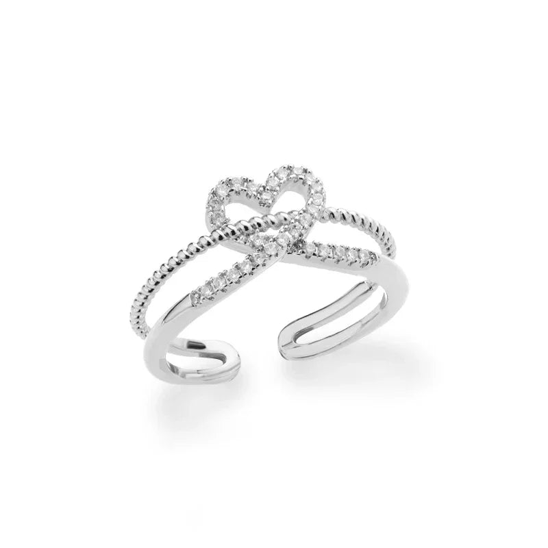 Lumé Curve Adjustable Zircon Ring — Effortless Sparkle for Every Kind of Day