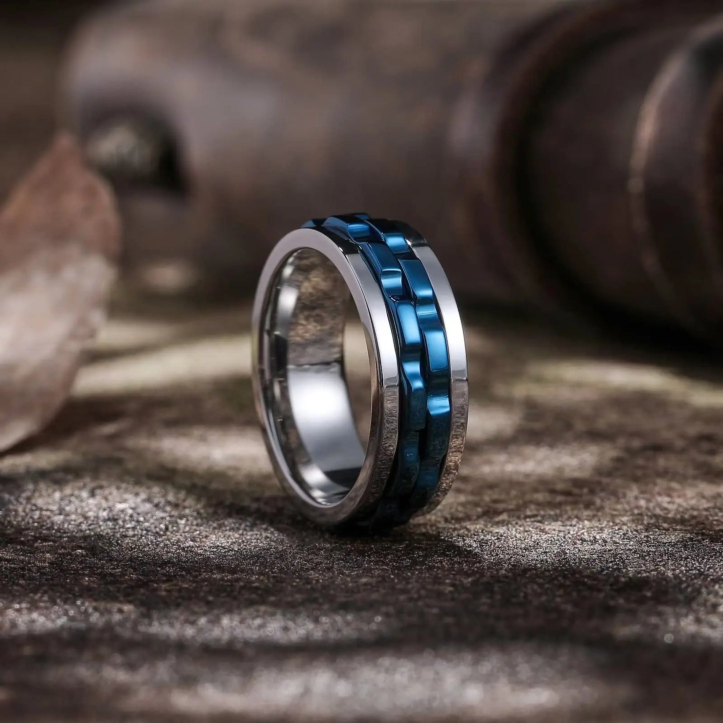 GearFury Chain-Spin Ring — Titanium Steel Grind, Zero-Noise Focus, 8mm Biker Cool (BT*8019)