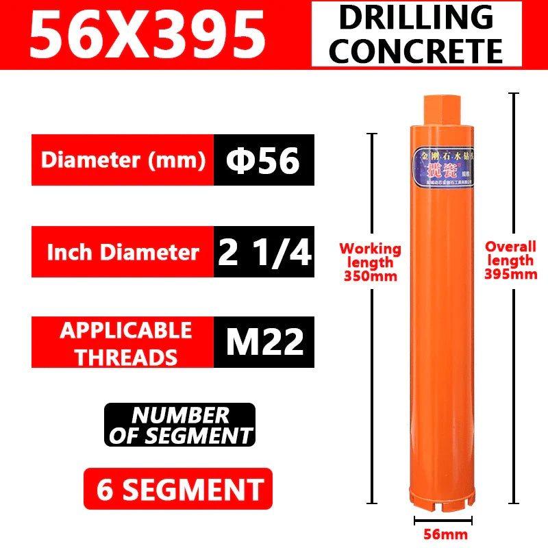 Concrete Killer 395 – Lizard Vigilante Diamond Core Drill Bit for Reinforced Concrete (25–200mm) | Aircon Wall Puncher from Hell