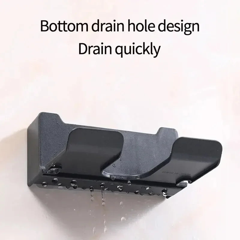 Hands-Free Hair Hero – Wall-Mounted Hair Dryer & Straightener Organizer With No-Drill Magic Grip (Black/White)