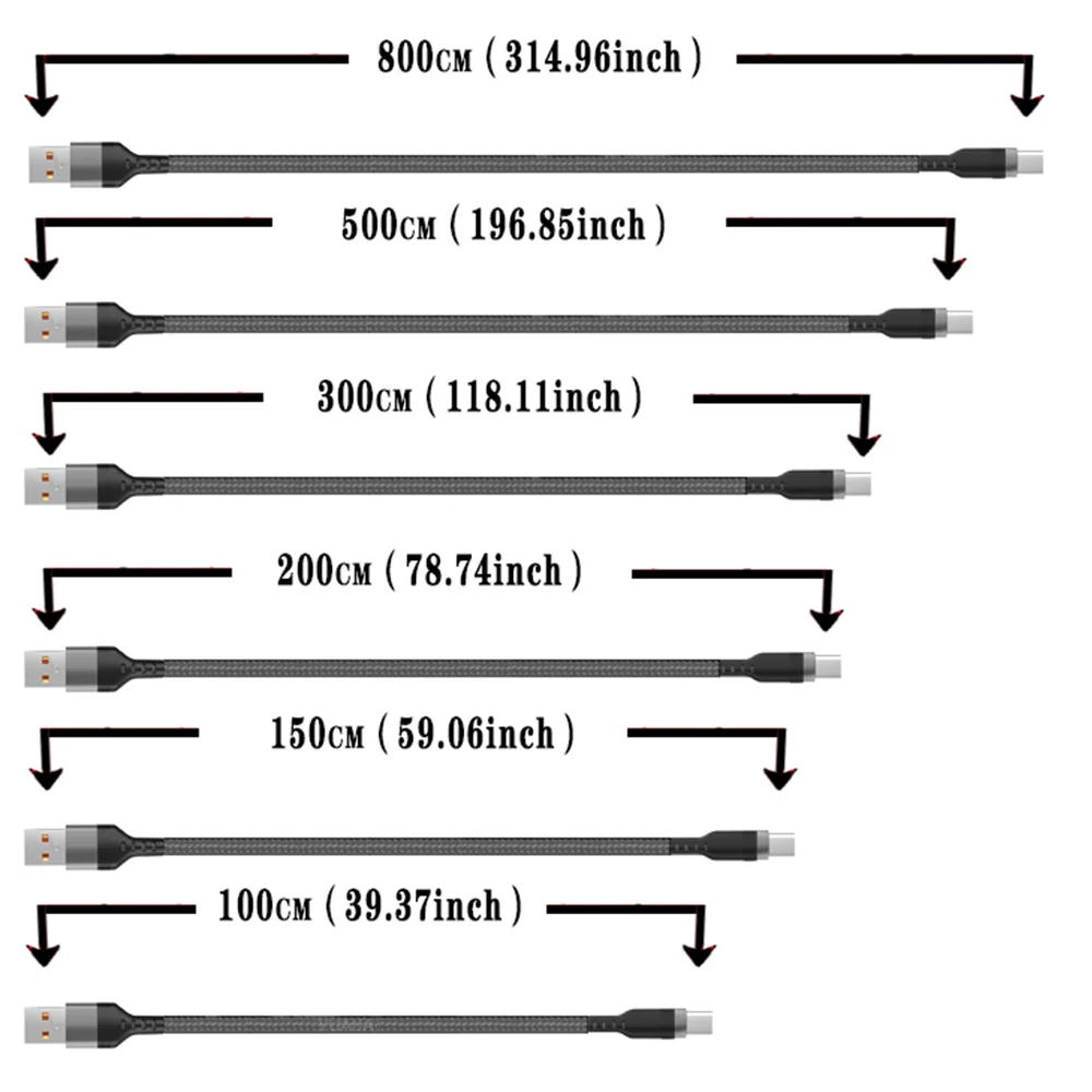 Super Fast USB-C Lightning & Micro USB Cable 3M/5M – Long Braided Charger For iPhone, Android & More ⚡🔌