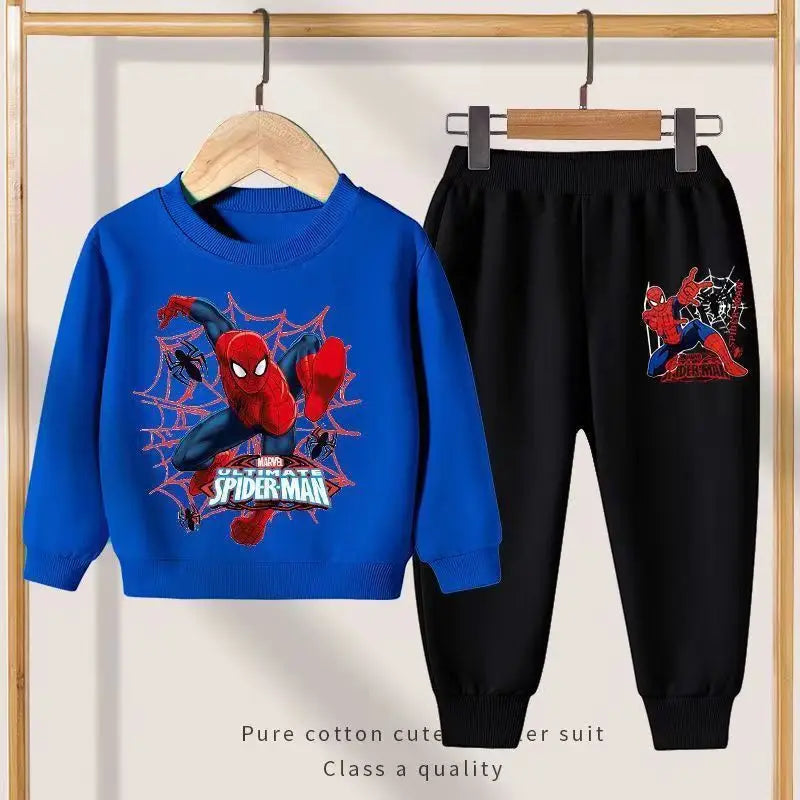 Disney Spider-Man Kids Tracksuit – 2PCS Set (Hoodie + Pants) | Boys & Girls Autumn Sportswear Outfit | Casual Cotton Pullover for 4–6Y