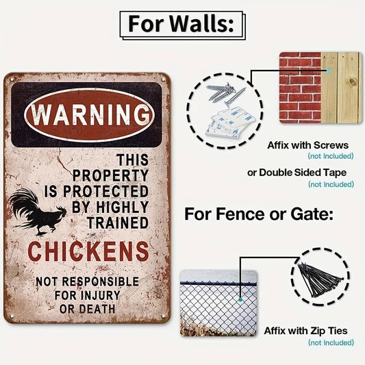 🪧 Cluckin' Hilarious Chicken Tin Sign Set – 6PCS Vintage Farmhouse Coop Decor (8x12”) 🐔 For Home, Garden & Yard Laughs