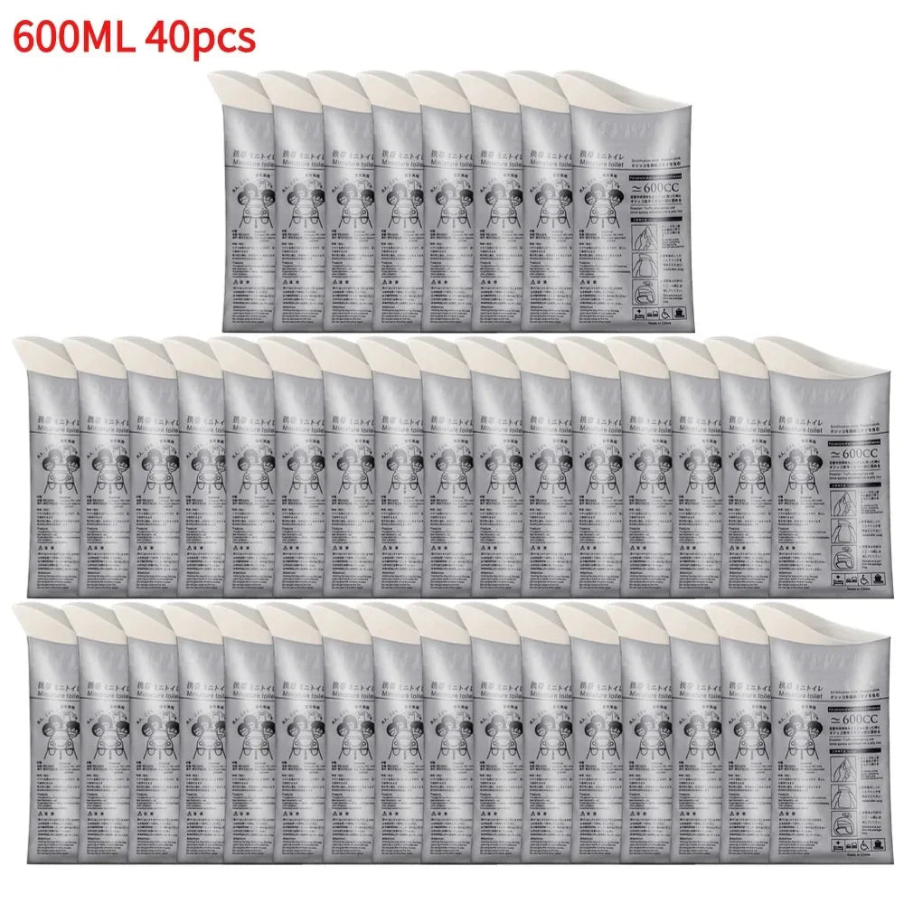 GoTime Bags – 4–40Pc Travel Pee & Emergency Urine Bags for Men, Women & Kids | 600ml/700ml Portable Leakproof Mini Toilets