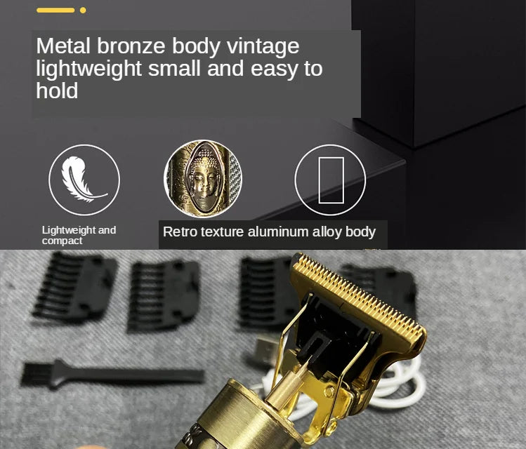 TrimMaster S1 Titanium Precision Hair Clipper – Rechargeable Beard & Body Grooming Shaver, Zero-Gap 0mm Ultra-Close Cut for Men