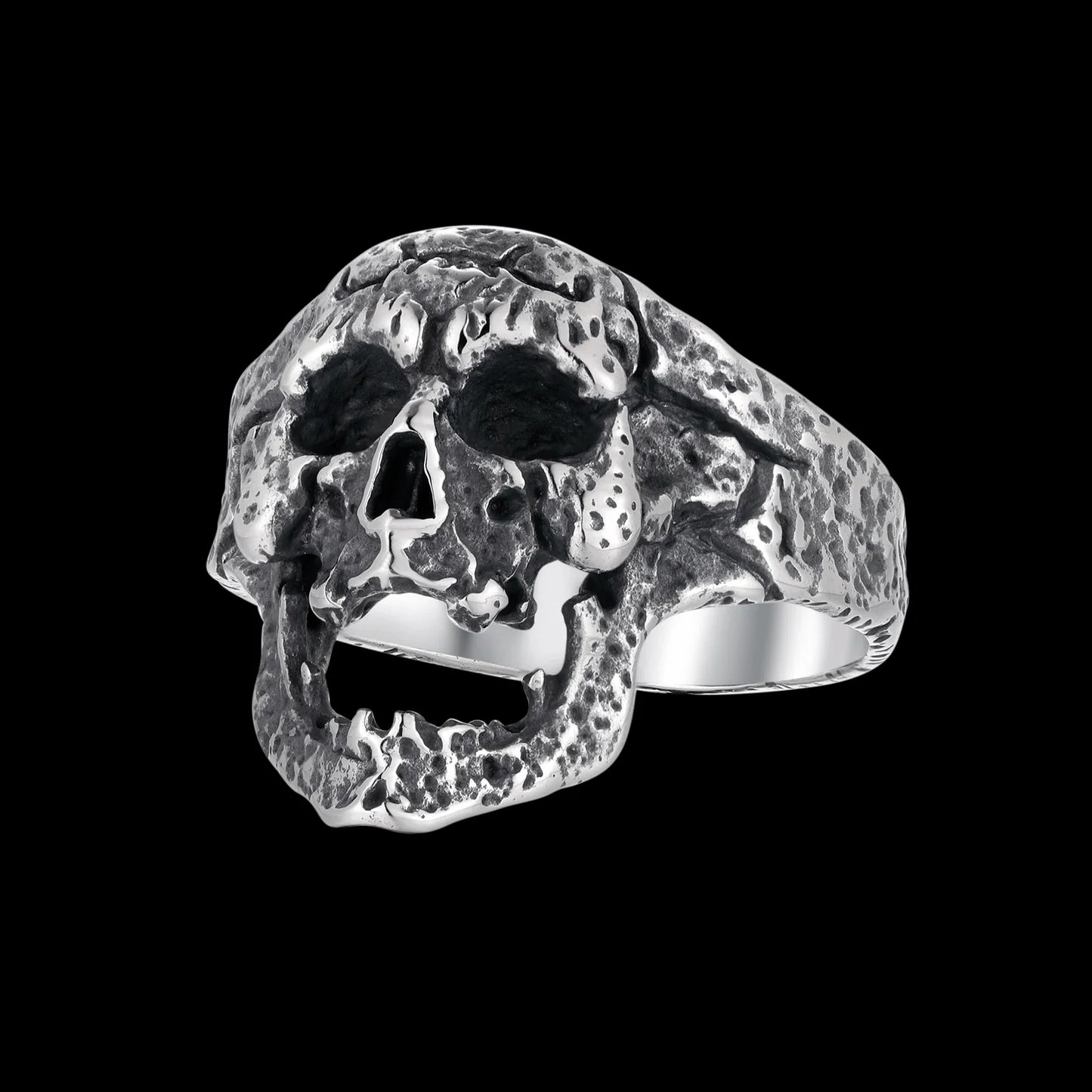 Stainless Steel Evil Skull Biker Ring – 316L Men’s Industrial-Grade Punk Rock Power Band (US Sizes, 30.5g Beast Weight)