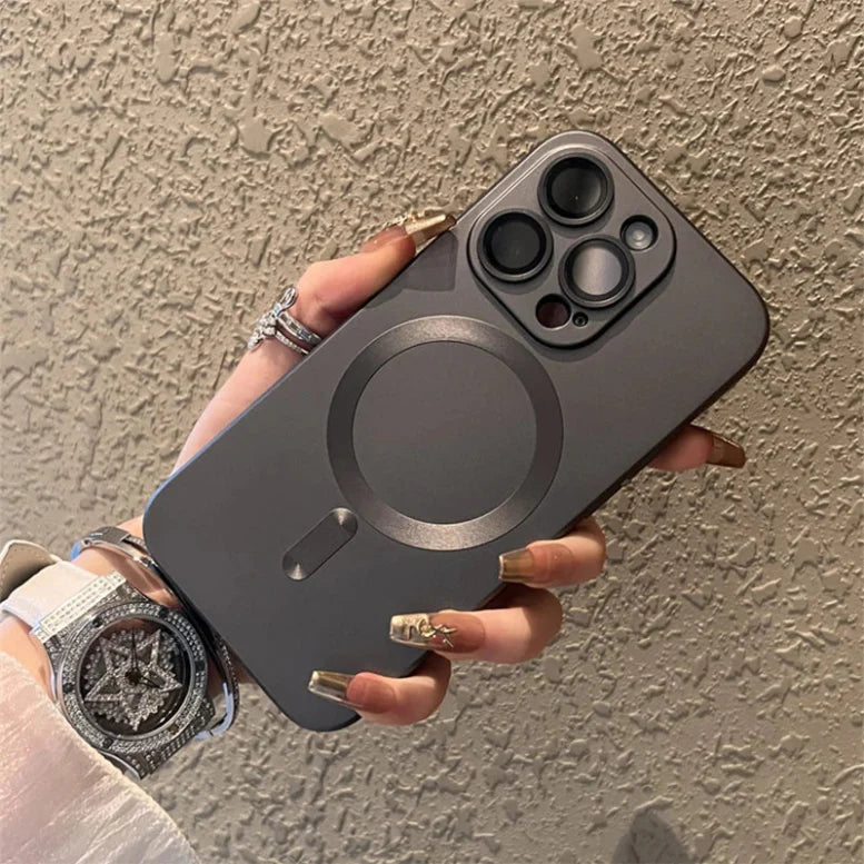 MagSafe Matte Magnetic Shockproof iPhone Case – Wireless Charging Ready ⚡📱