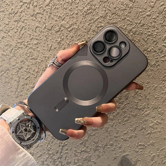 MagSafe Matte Magnetic Shockproof iPhone Case – Wireless Charging Ready ⚡📱