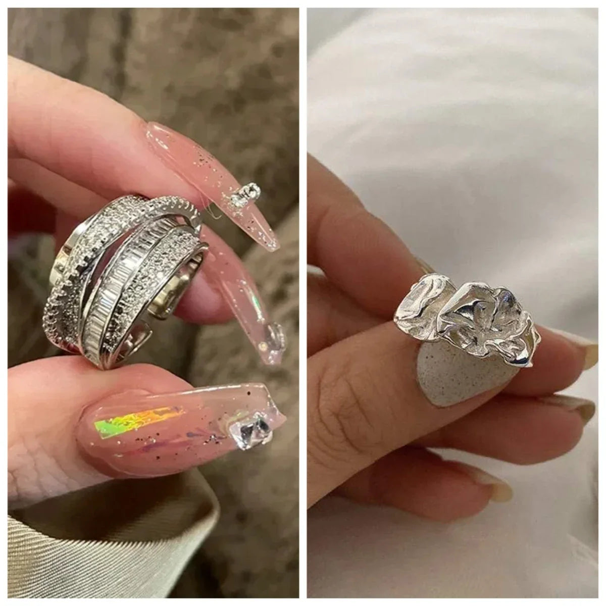 THOOBO! RippleEdge Irregular Pleated Ring — Adjustable Unisex Y2K Punk Fashion Statement Band for Women & Men ✨