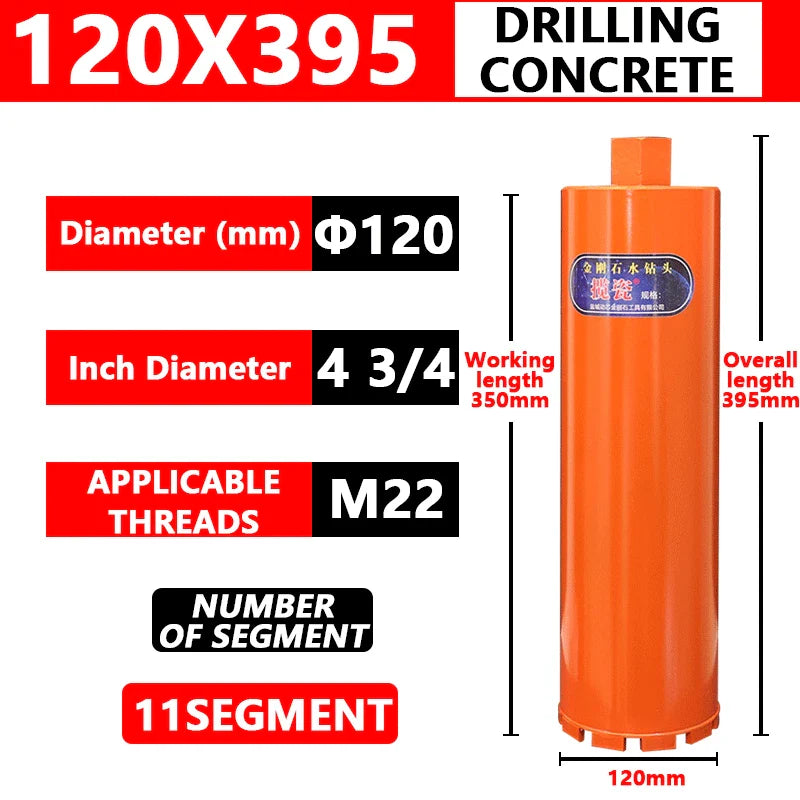 Concrete Killer 395 – Lizard Vigilante Diamond Core Drill Bit for Reinforced Concrete (25–200mm) | Aircon Wall Puncher from Hell