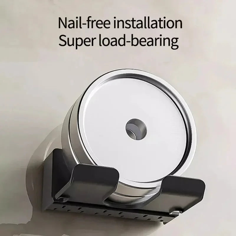 Hands-Free Hair Hero – Wall-Mounted Hair Dryer & Straightener Organizer With No-Drill Magic Grip (Black/White)