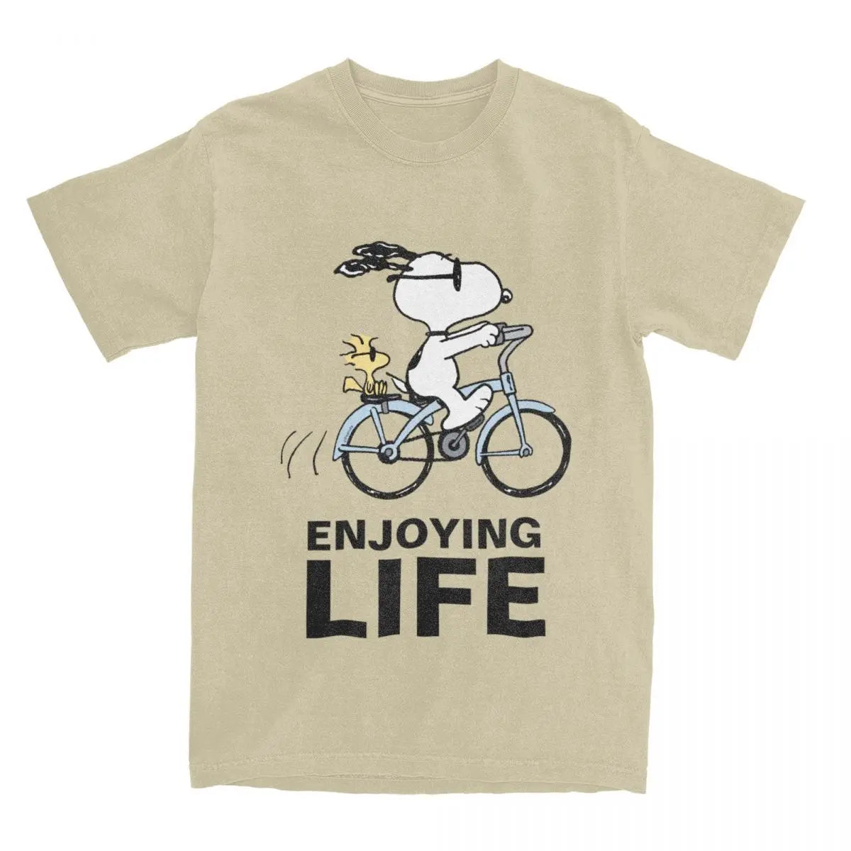 Snoopy & Woodstock Holiday Ride T-Shirt – Men’s & Women’s Cotton Comic Classic – Christmas Bicycle Adventure Tee