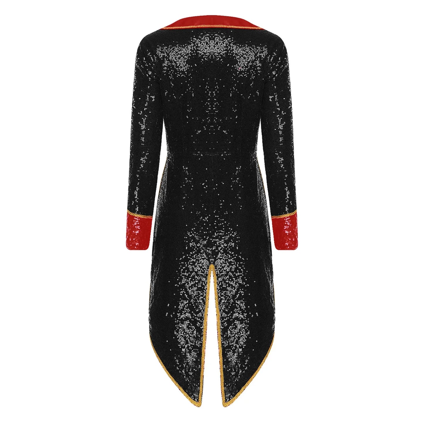 Women’s Circus Ringmaster Sequin Tailcoat Jacket – Magician Cosplay Costume for Halloween and Carnival