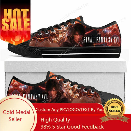 Final Fantasy 16 Vibes Canvas Sneakers — Limited Edition Low-Top Cartoon Kicks for Rebels & Gamers