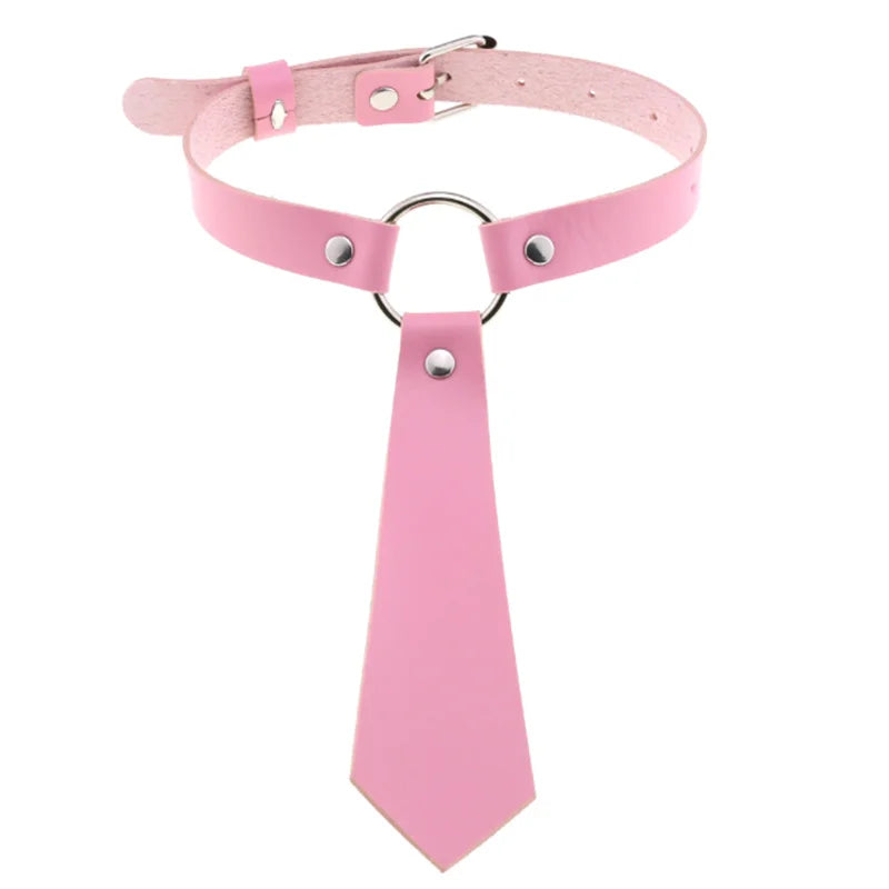 Harajuku Punk Rock Goth Choker - PU Leather Rivet Heart Cross Spike Necklace for Women, Hip Hop Bondage Jewelry