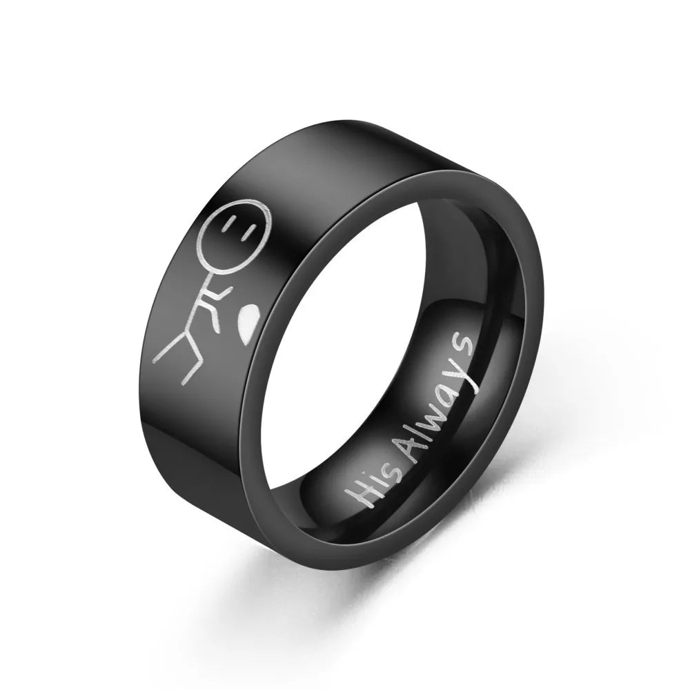 His Always, Her Forever – Stainless Steel Couples Rings for Eternal Love & Unbreakable Bonds