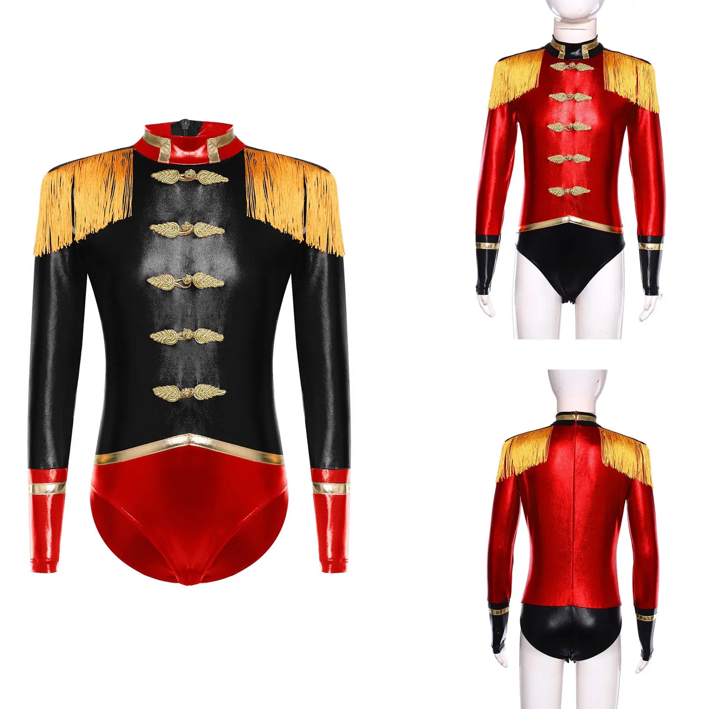 Girls Nutcracker Circus Ringmaster Costume – Medieval Royal Military Leotard Jumpsuit Halloween Cosplay