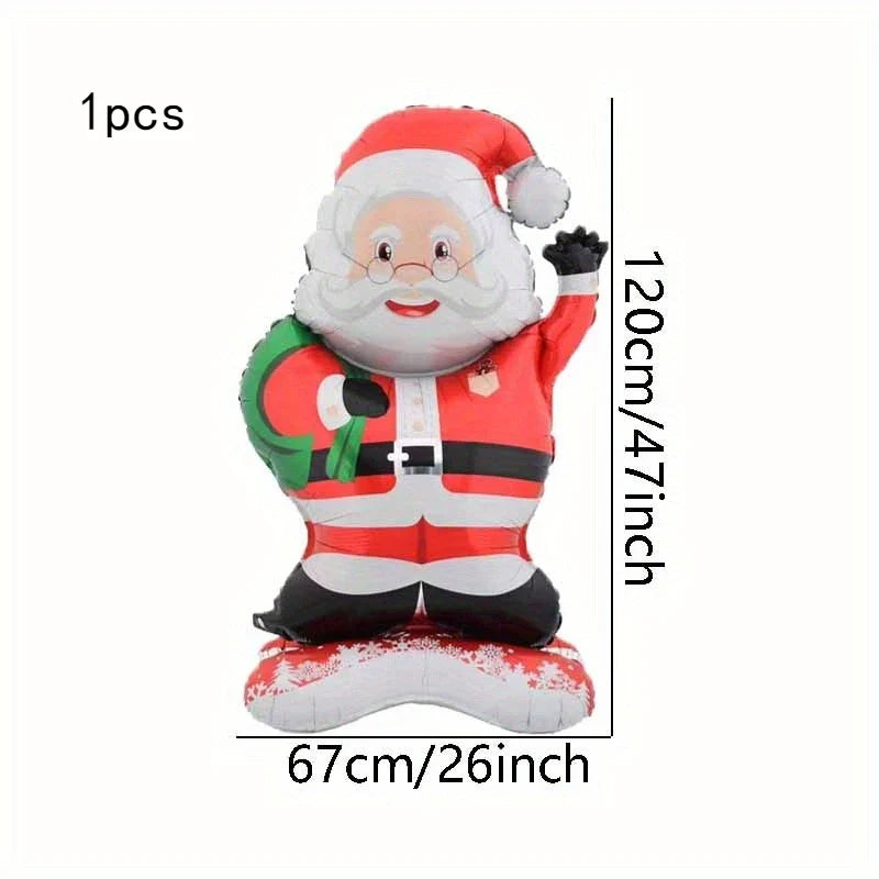 Standing Santa Claus Foil Balloon – 1/2pc Christmas Party Decoration for Holiday, Family, and New Year Celebrations 🎅✨