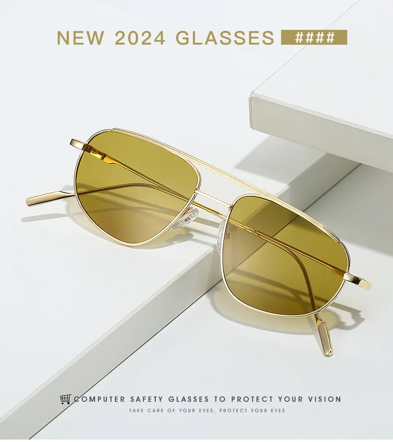 ThrasherVision Metal Punk Half-Frame Pilot Shades – UV400 Gradient Eyewear for Rebels & Rockstars