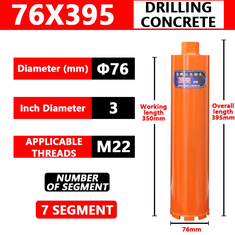 Concrete Killer 395 – Lizard Vigilante Diamond Core Drill Bit for Reinforced Concrete (25–200mm) | Aircon Wall Puncher from Hell