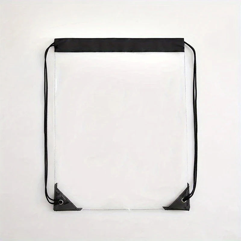 Crystal Coast Carry — Transparent Drawstring Beach & Gym Backpack (PVC, Lightweight, Happy-Vibes Capacity)