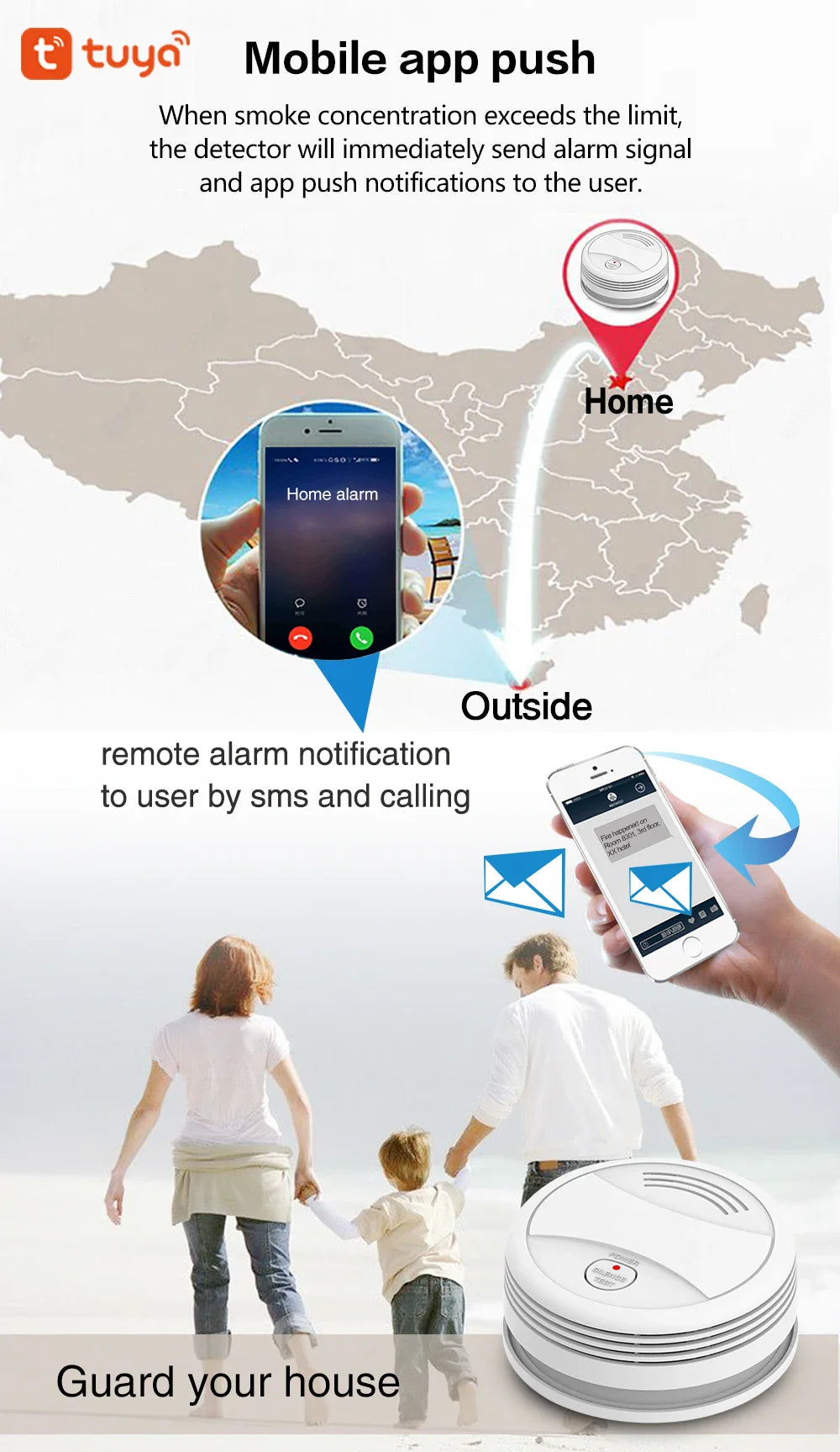 Tuya Wifi Smoke Slayer — 80dB Fire Alarm with Smart Life Edge