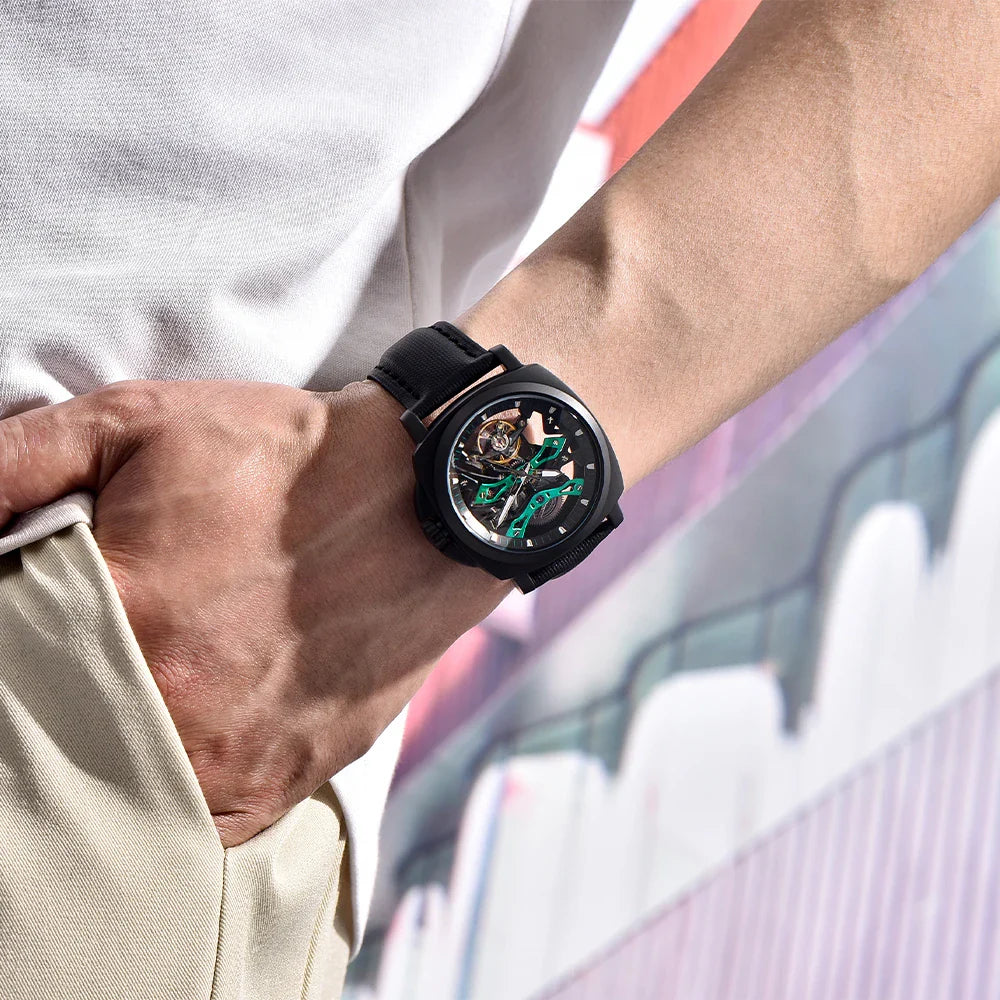 PAGANI DESIGN PD-YS017 “Midnight Machine” | 40MM Sapphire Automatic Men’s Watch | 100M Diver Grade Waterproof Skeleton Lume Timepiece